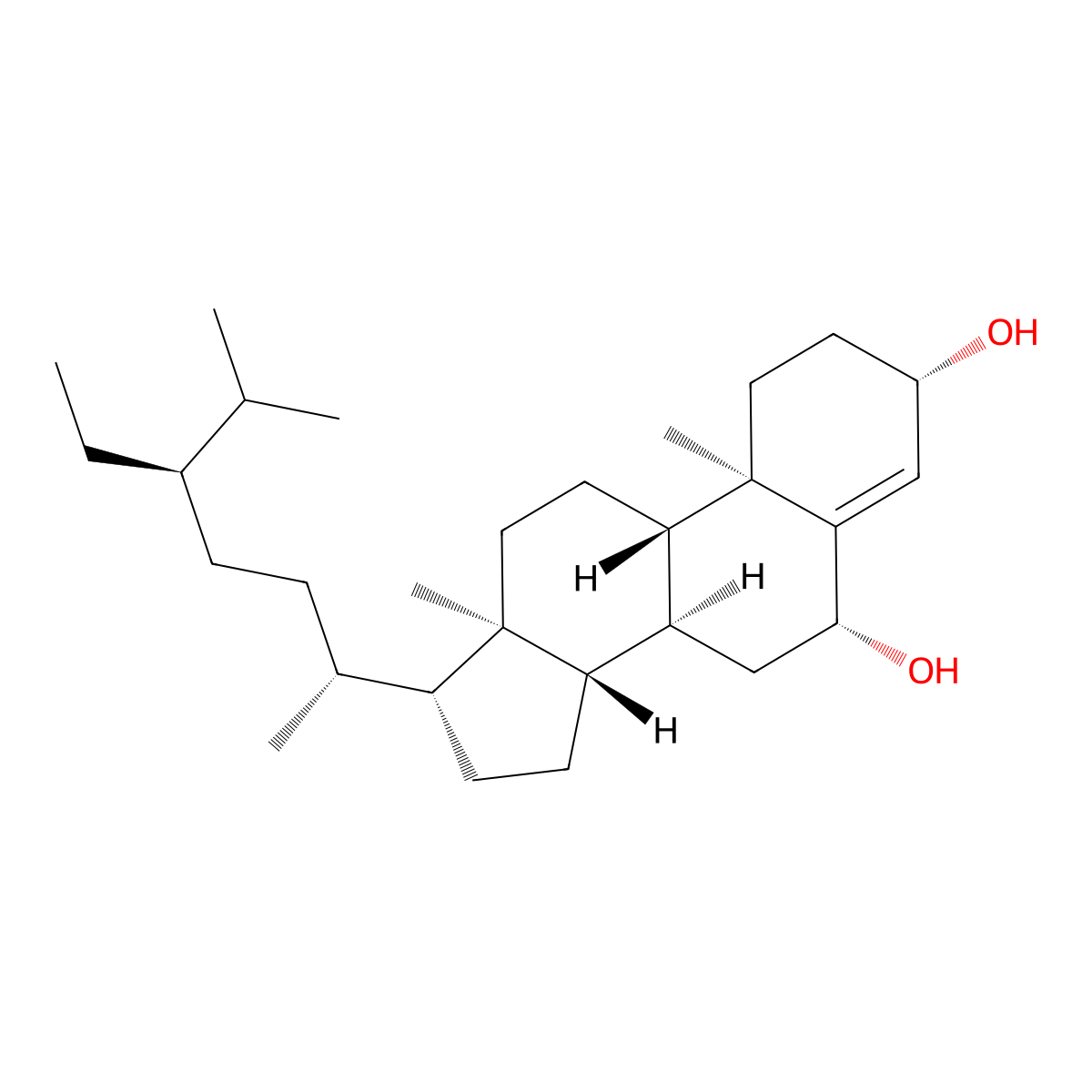 Stigmast-4-ene-3,6-diol molecular structure, CAS 113626-76-9