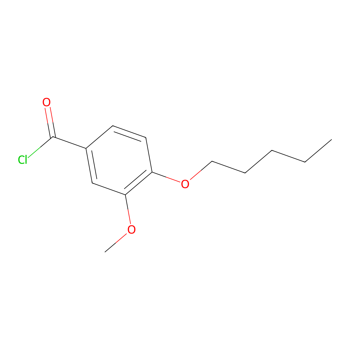3-Methoxy-4-(pentyloxy)benzoyl chloride molecular structure, CAS 113628-74-3