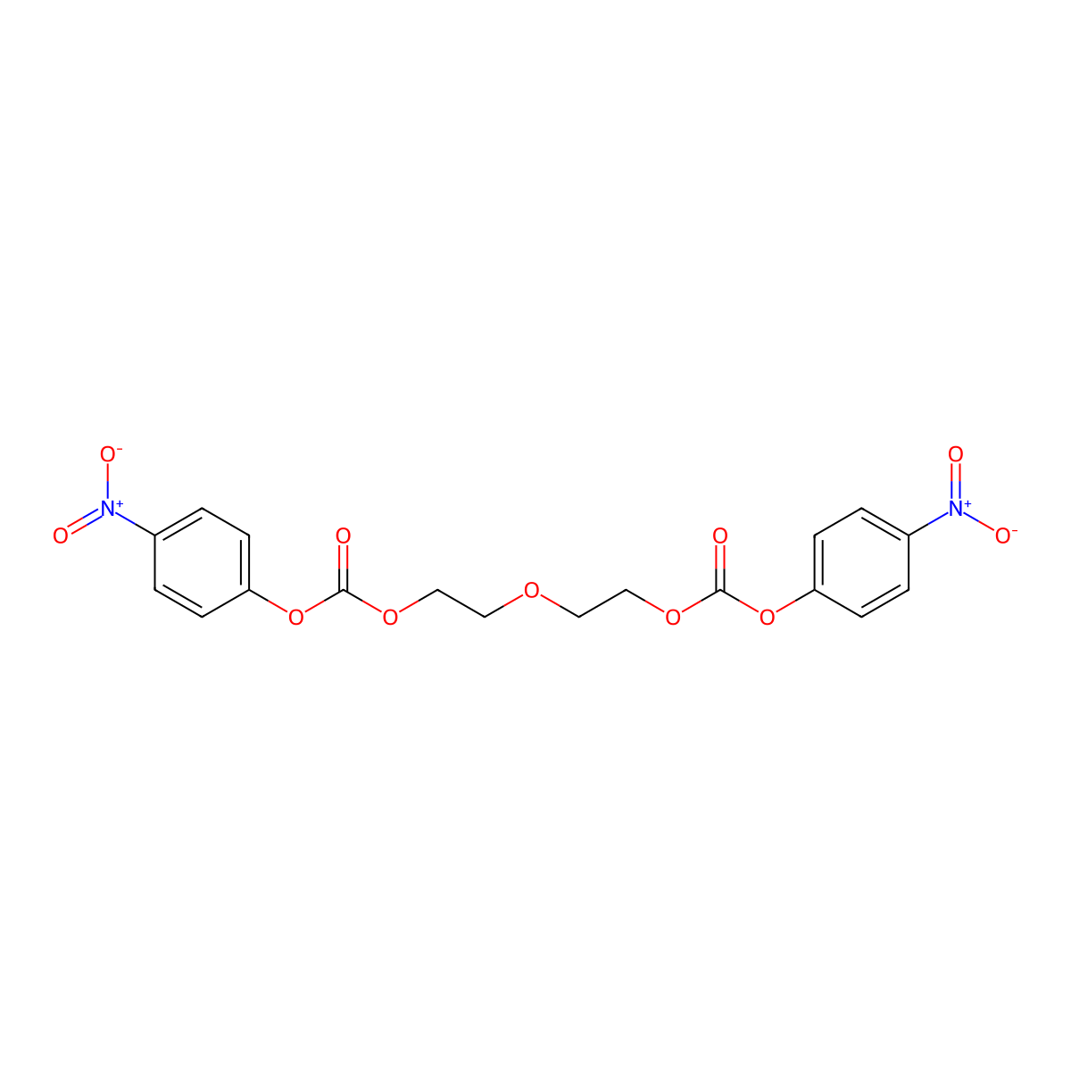 Bis(4-nitrophenyl) (oxybis(ethane-2,1-diyl)) bis(carbonate) molecular structure, CAS 113629-16-6