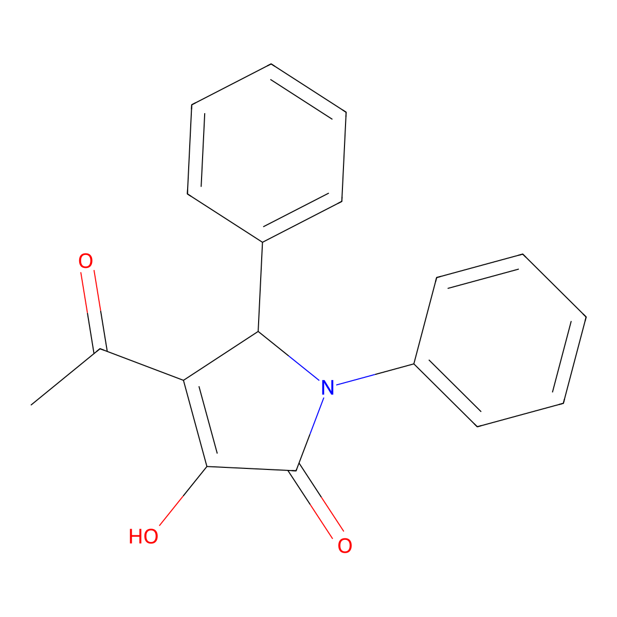 4-Acetyl-1,5-dihydro-3-hydroxy-1,5-diphenyl-2H-pyrrol-2-one molecular structure, CAS 113629-73-5