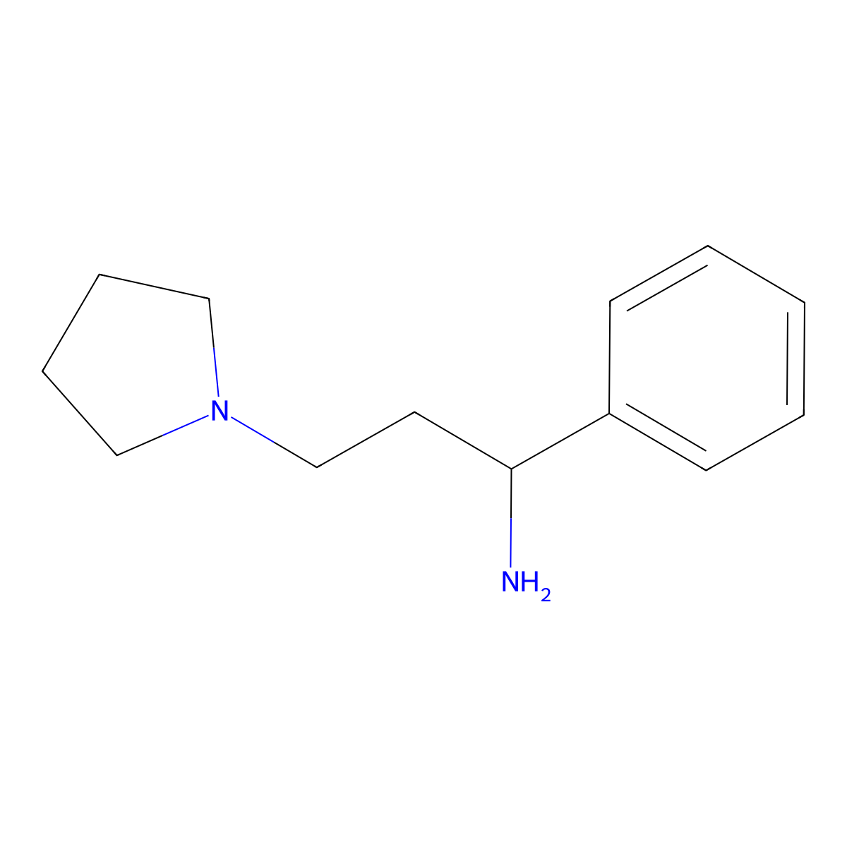 1-Phenyl-3-(pyrrolidin-1-YL)propan-1-amine molecular structure, CAS 113640-37-2
