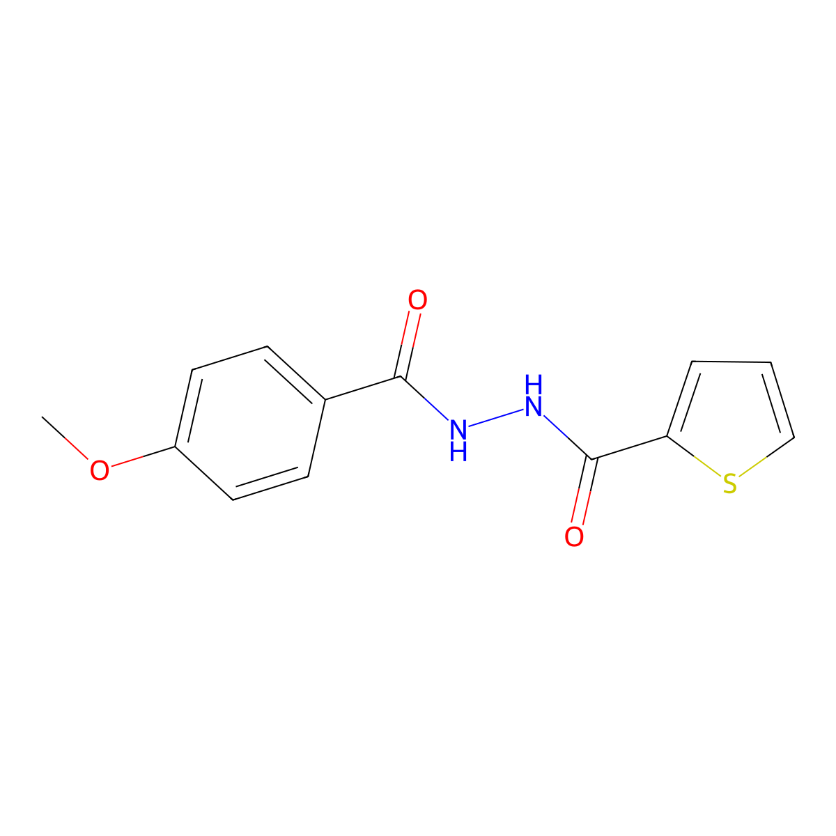 N'-(4-methoxybenzoyl)thiophene-2-carbohydrazide molecular structure, CAS 113643-91-7