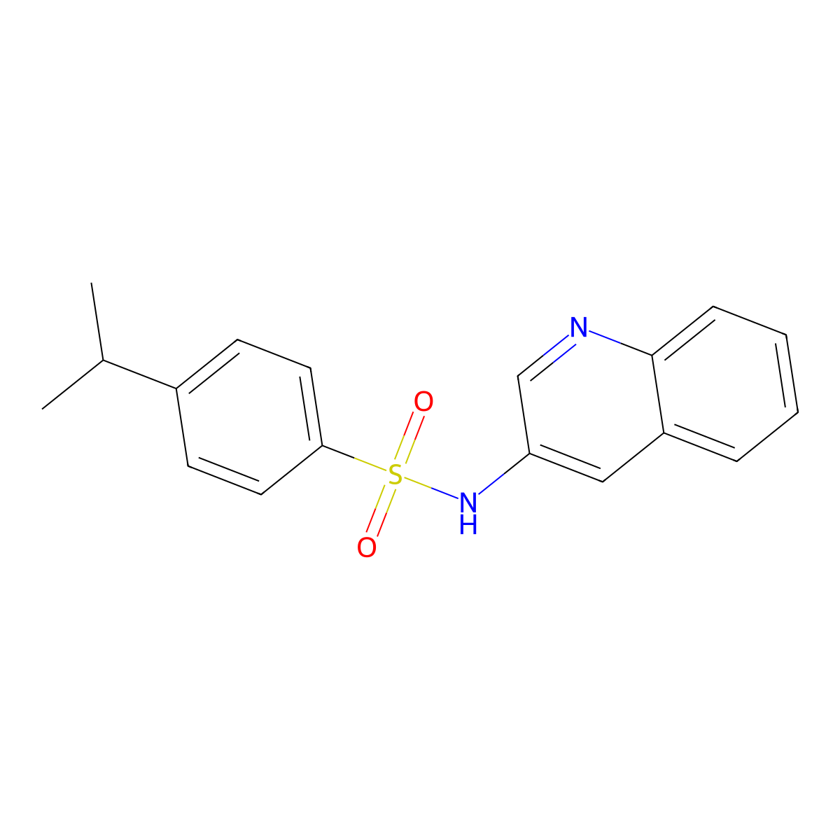 4-(propan-2-yl)-N-(quinolin-3-yl)benzene-1-sulfonamide molecular structure, CAS 1136436-62-8