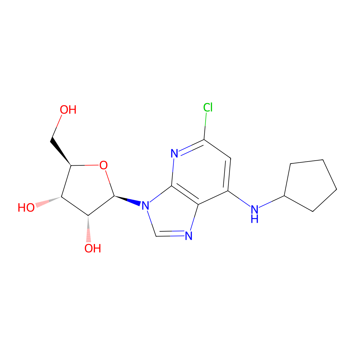 1-Deaza-2-chloro-N(6)-cyclopentyladenosine molecular structure, CAS 113646-62-1