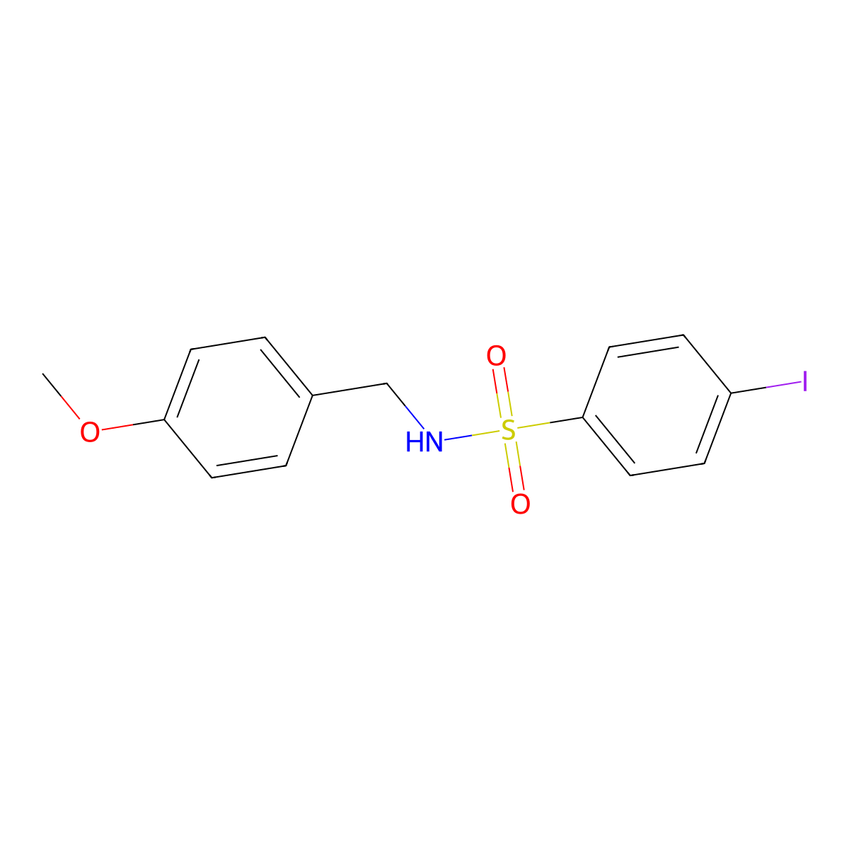 4-iodo-N-(4-methoxybenzyl)benzenesulfonamide molecular structure, CAS 1136474-31-1