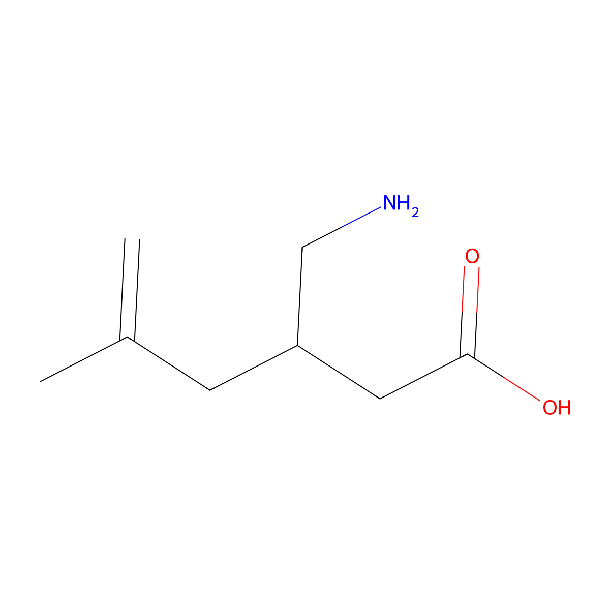 3-(Aminomethyl)-5-methylhex-5-enoic acid molecular structure, CAS 1136478-30-2