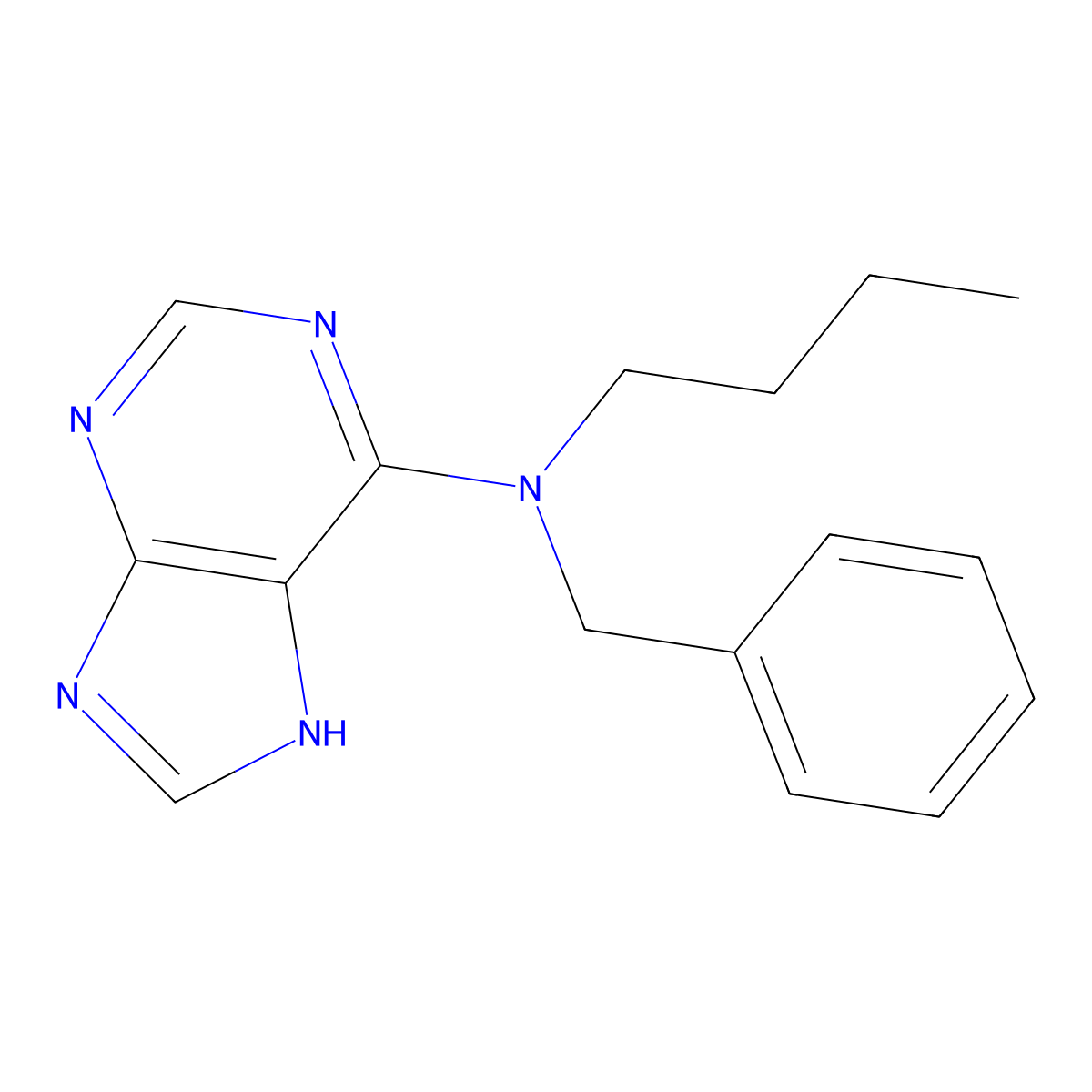 N-benzyl-N-butyl-9H-purin-6-amine molecular structure, CAS 113650-40-1