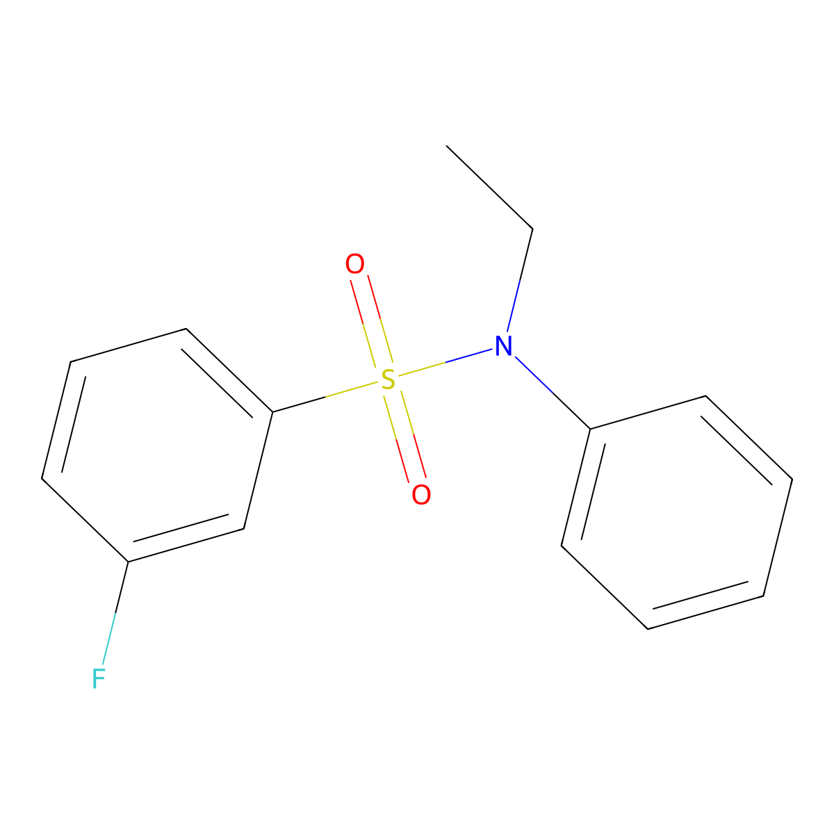 N-ethyl-3-fluoro-N-phenylbenzenesulfonamide molecular structure, CAS 1136562-04-3