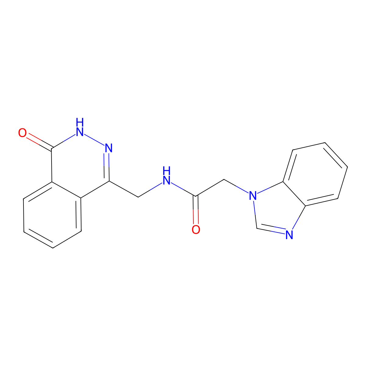 2-(1H-benzo[d]imidazol-1-yl)-N-((4-oxo-3,4-dihydrophthalazin-1-yl)methyl)acetamide molecular structure, CAS 1136566-29-4