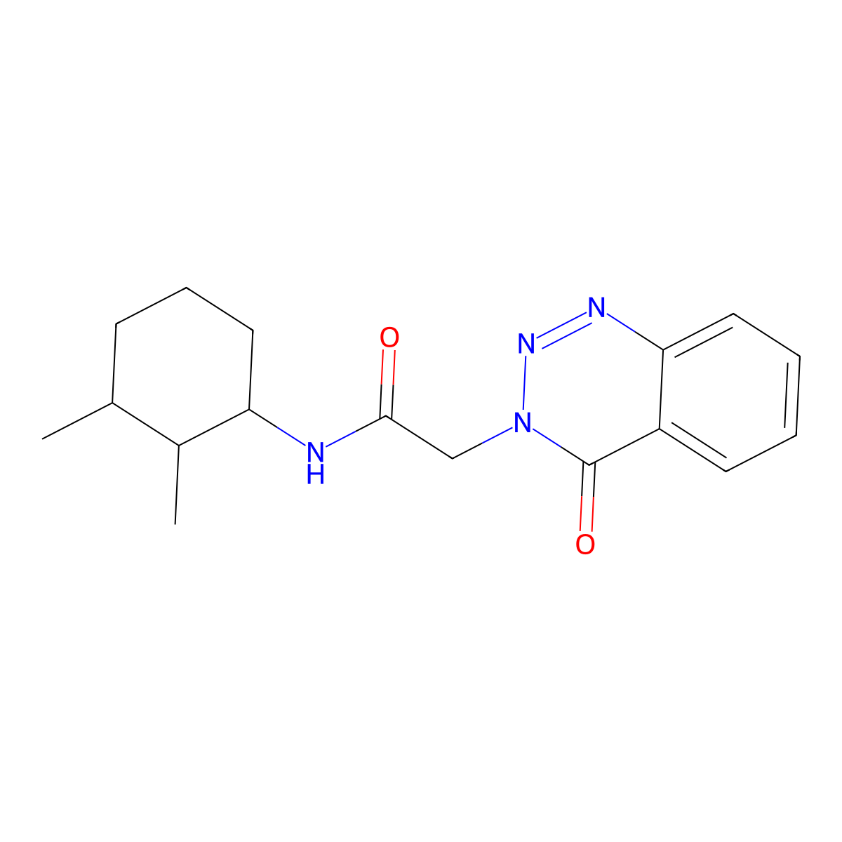 N-(2,3-dimethylcyclohexyl)-2-(4-oxo-3,4-dihydro-1,2,3-benzotriazin-3-yl)acetamide molecular structure, CAS 1136641-50-3