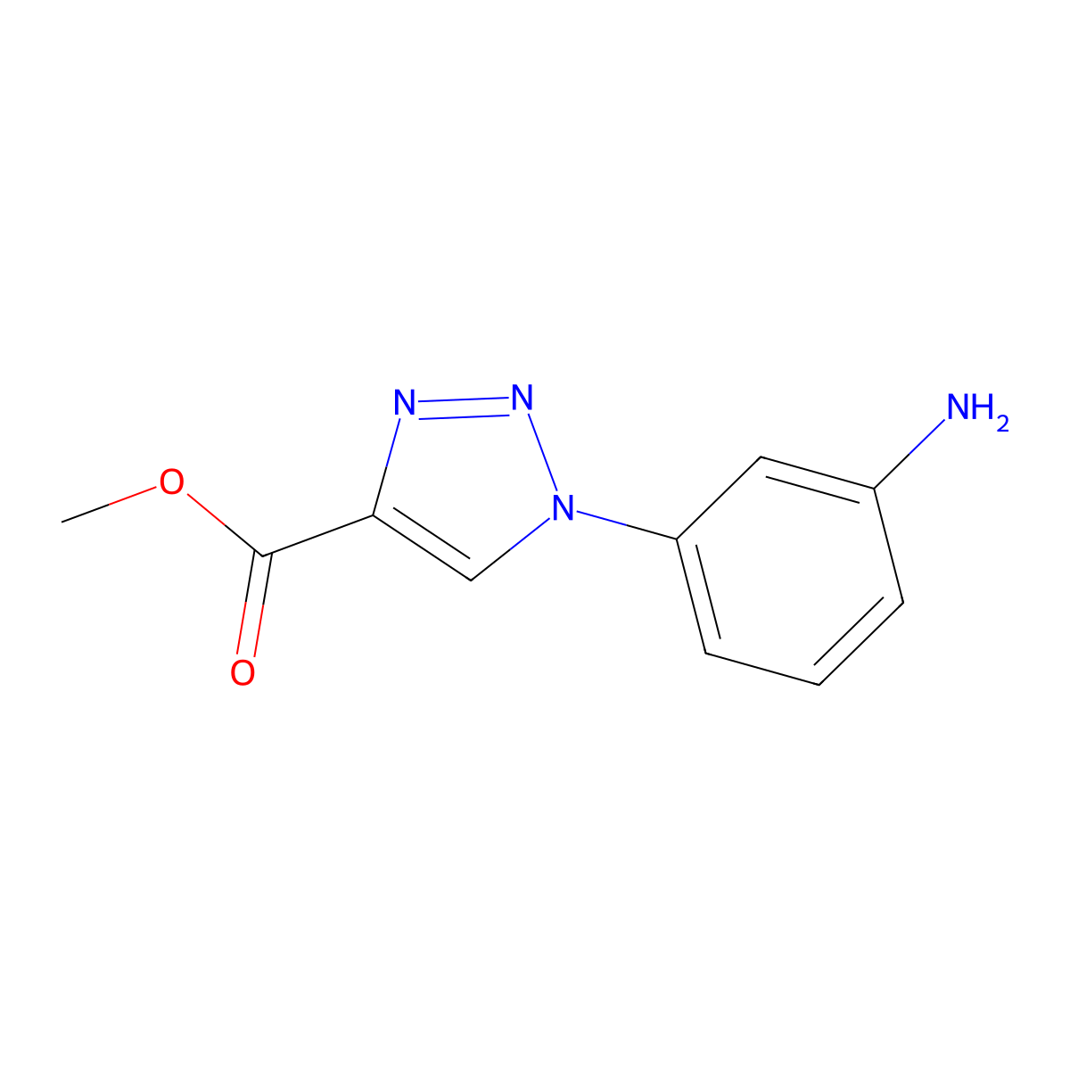 methyl 1-(3-aminophenyl)-1H-1,2,3-triazole-4-carboxylate molecular structure, CAS 1136689-16-1