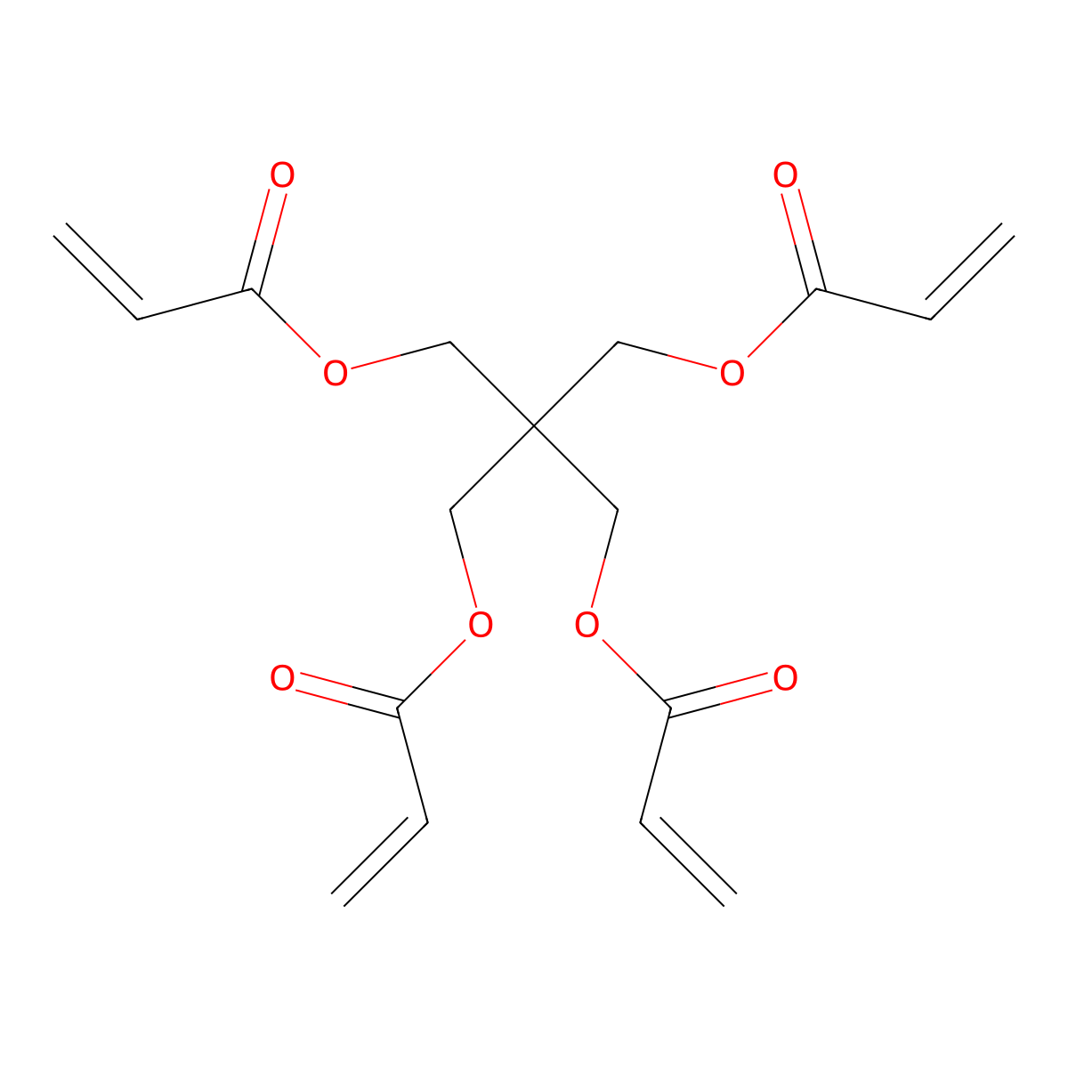 Pentaerythritol tetraacrylate molecular structure, CAS 113674-04-7