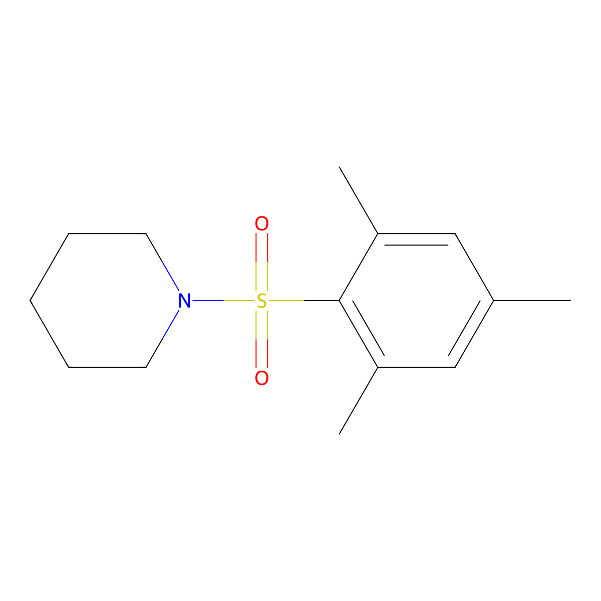 1-(2,4,6-Trimethyl-benzenesulfonyl)-piperidine molecular structure, CAS 113674-76-3