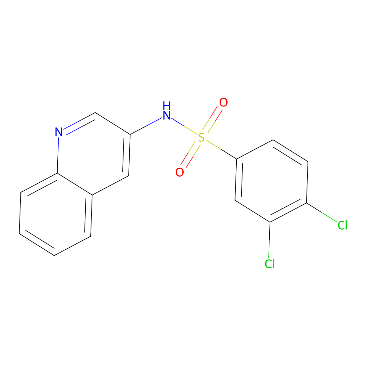 3,4-dichloro-N-(quinolin-3-yl)benzene-1-sulfonamide molecular structure, CAS 1136763-86-4