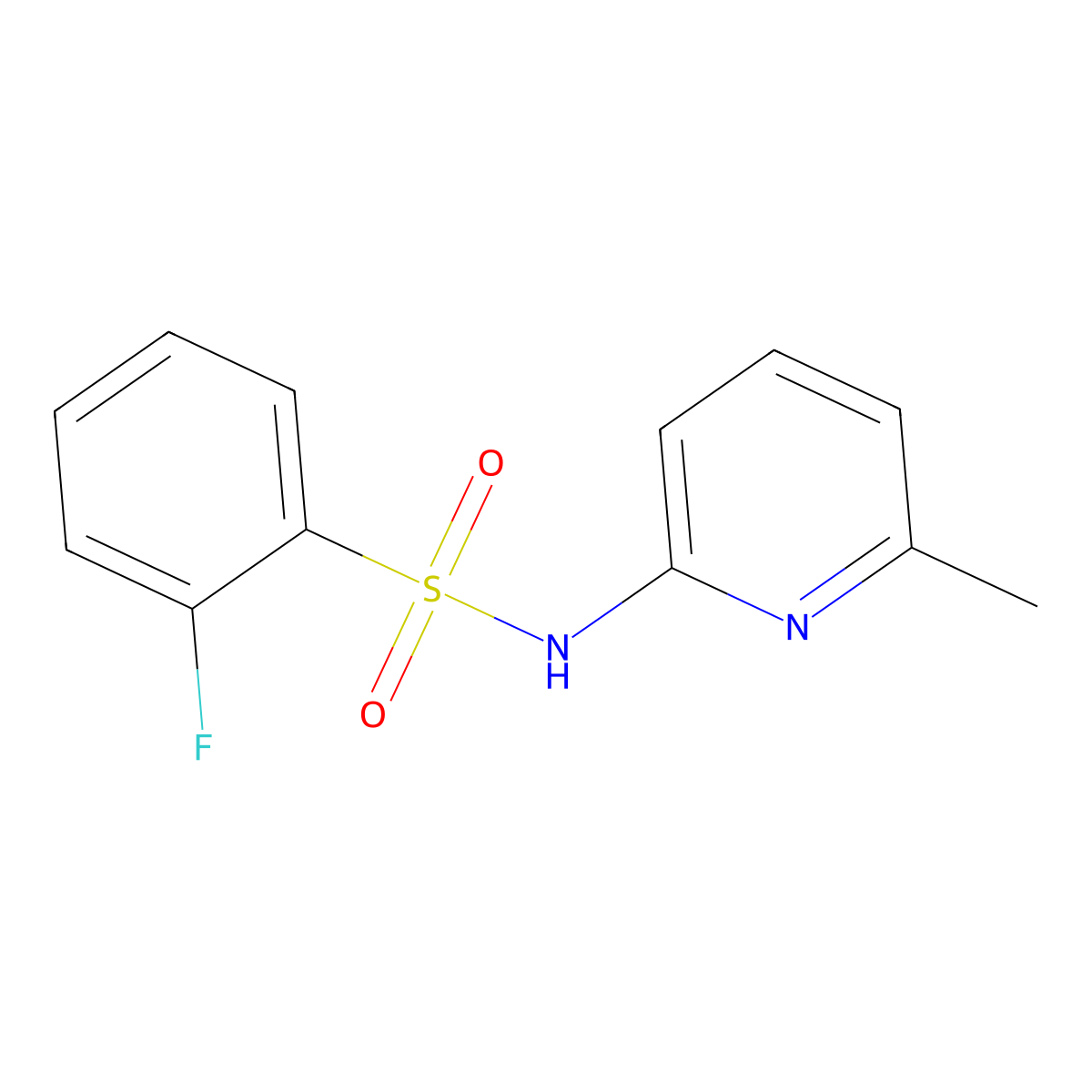 2-Fluoro-N-(6-methyl-2-pyridyl)benzenesulfonamide molecular structure, CAS 1136813-84-7