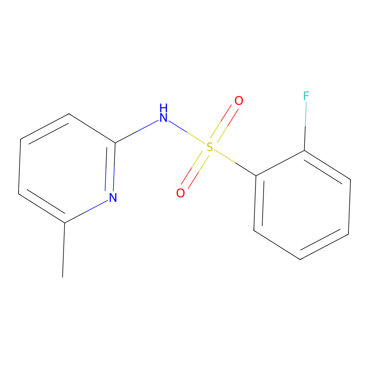 2-Fluoro-N-(6-methyl-2-pyridyl)benzenesulfonamide molecular structure, CAS 1136813-84-7
