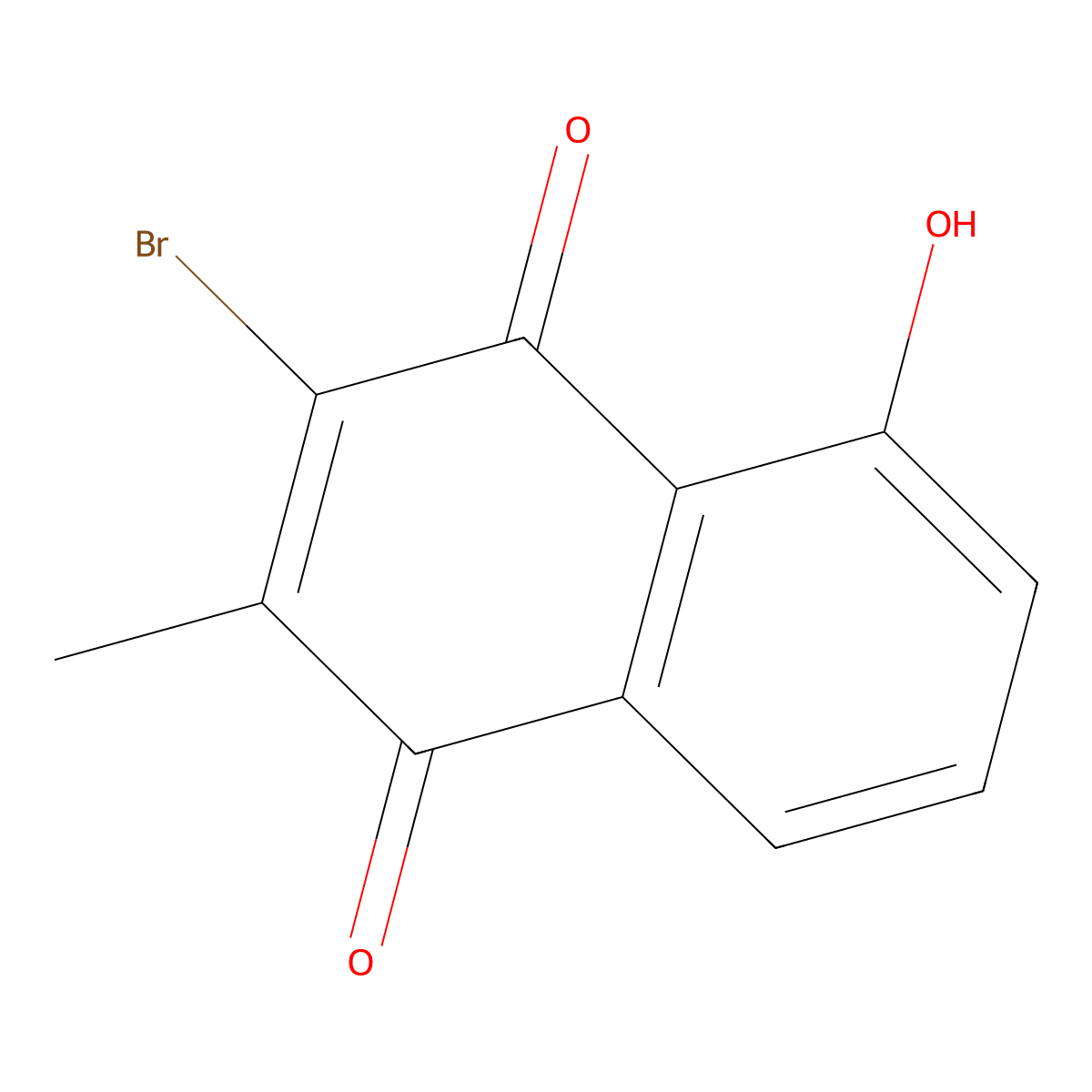 3-Bromo-5-hydroxy-2-methylnaphthalene-1,4-dione molecular structure, CAS 113683-19-5