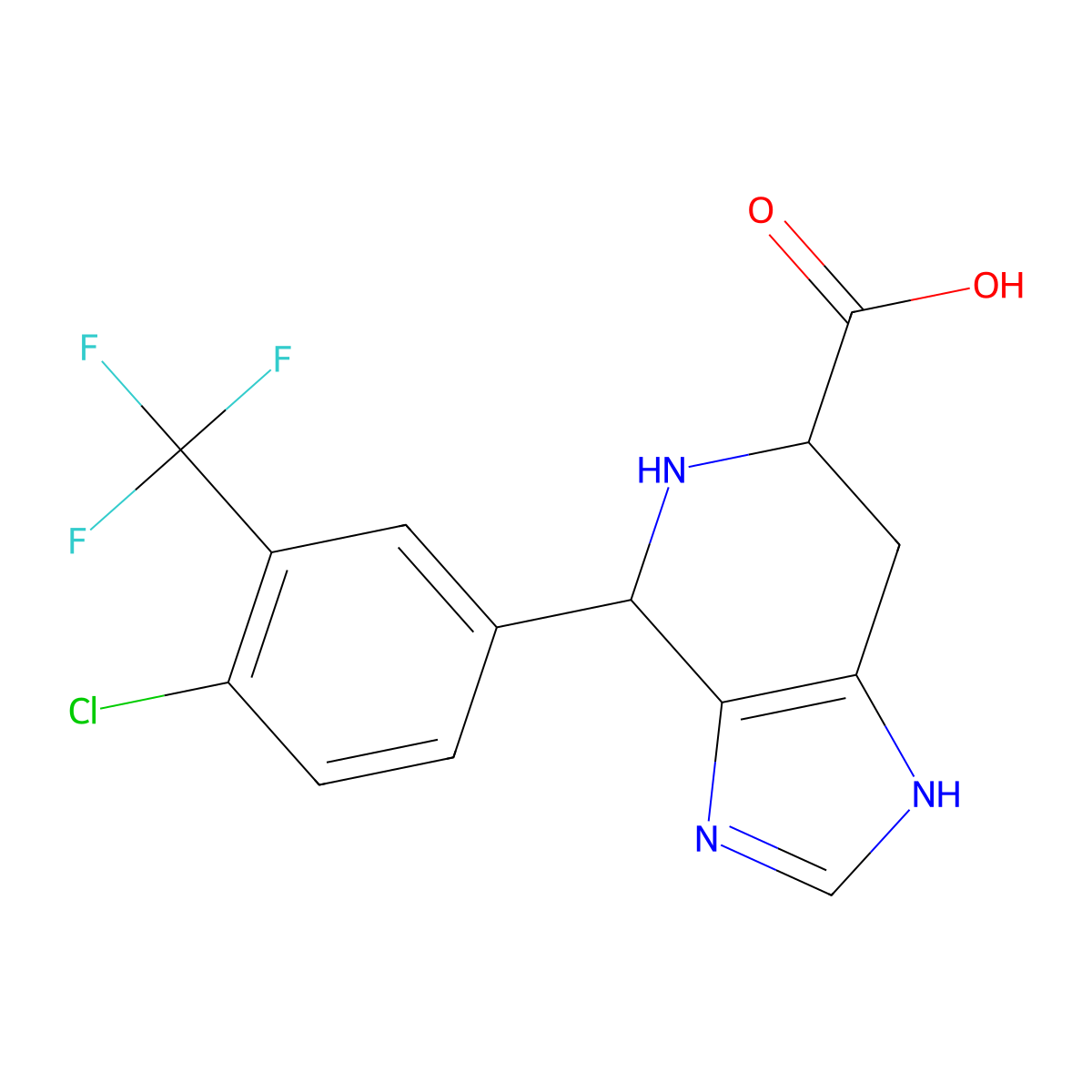 4-[4-Chloro-3-(trifluoromethyl)phenyl]-3H,4H,5H,6H,7H-imidazo[4,5-c]pyridine-6-carboxylic acid molecular structure, CAS 1136837-86-9