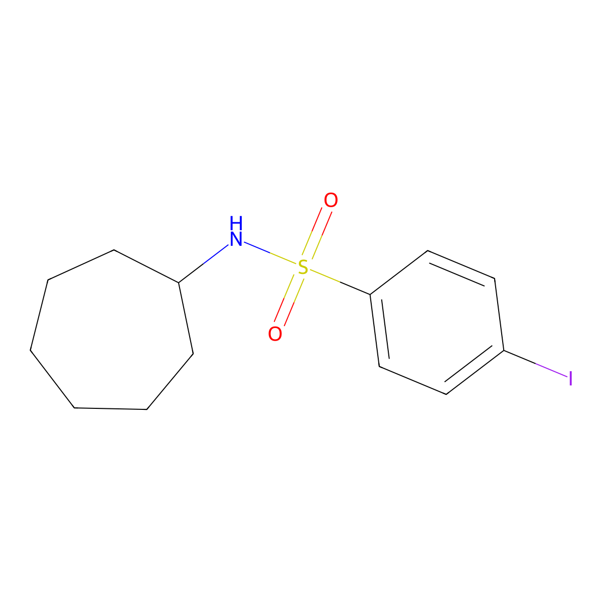 Cycloheptyl[(4-iodophenyl)sulfonyl]amine molecular structure, CAS 1136874-86-6