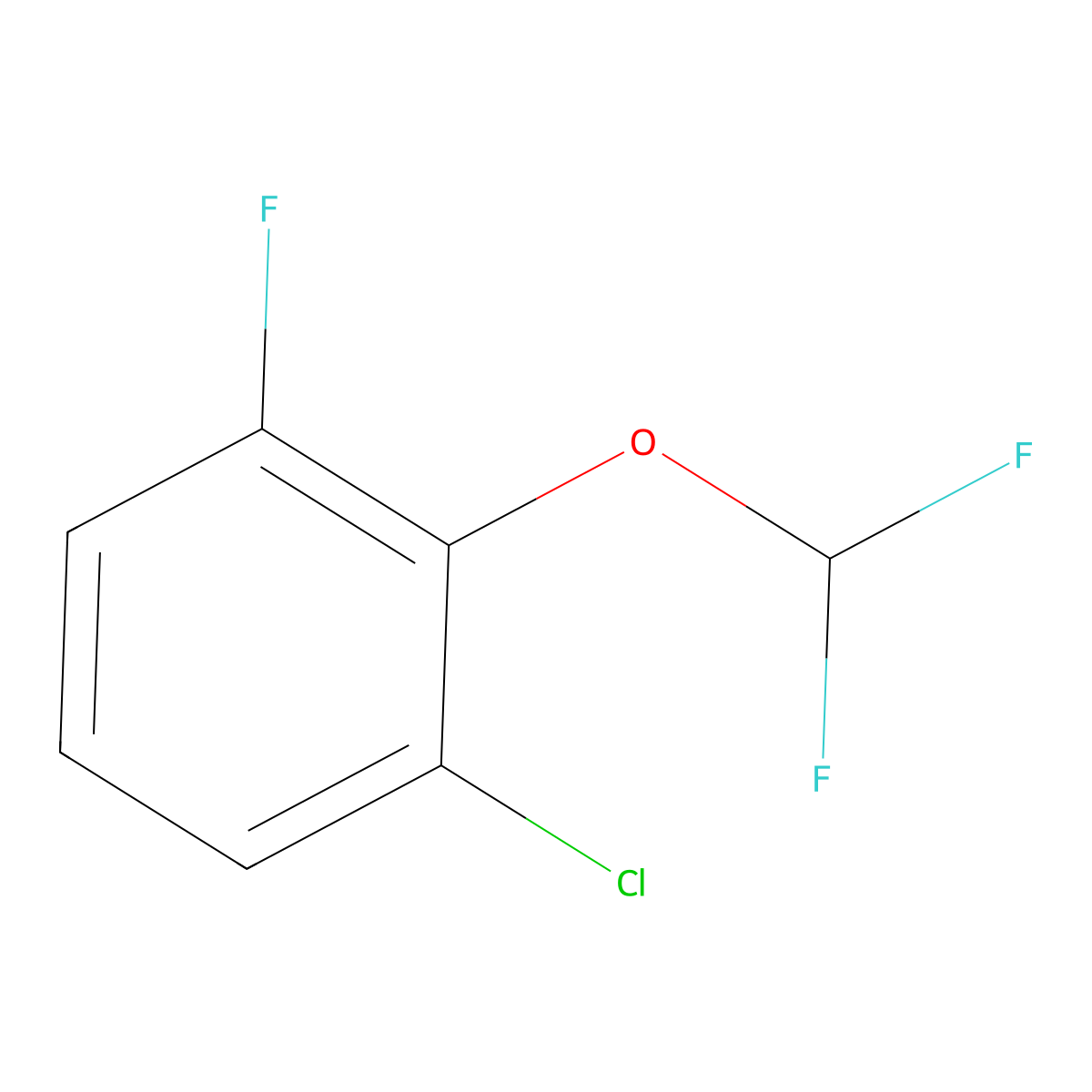 1-Chloro-2-(difluoromethoxy)-3-fluorobenzene molecular structure, CAS 1136961-91-5