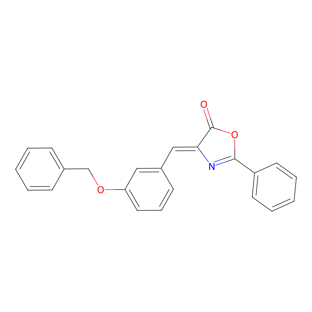 5(4H)-Oxazolone, 2-phenyl-4-[[3-(phenylmethoxy)phenyl]methylene]- molecular structure, CAS 113697-04-4
