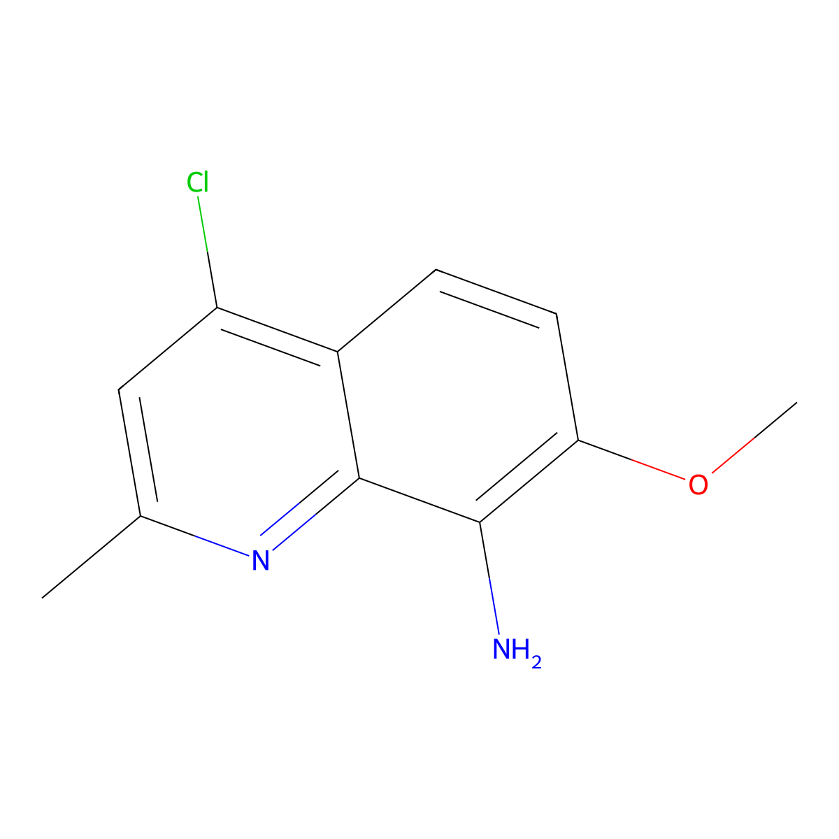 4-Chloro-7-methoxy-2-methylquinolin-8-amine molecular structure, CAS 113698-10-5