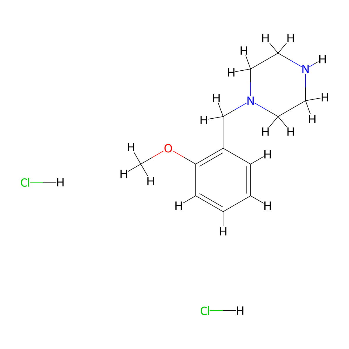 1-((2-Methoxyphenyl)methyl)piperazine dihydrochloride molecular structure, CAS 113698-78-5
