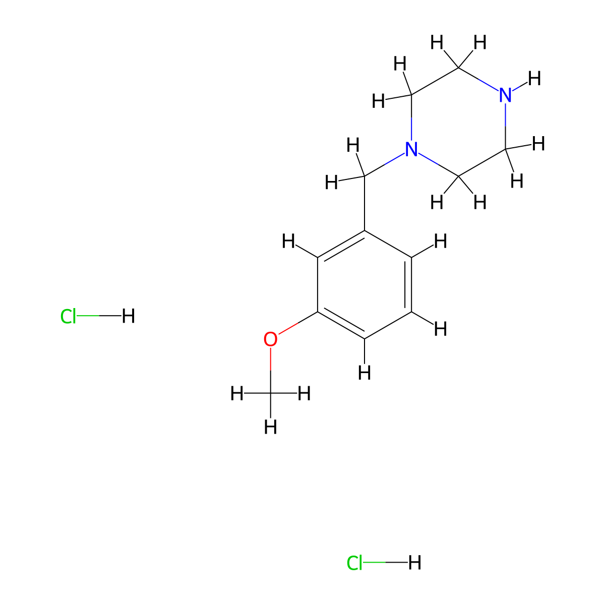 1-[(3-Methoxyphenyl)methyl]piperazine dihydrochloride molecular structure, CAS 113698-79-6