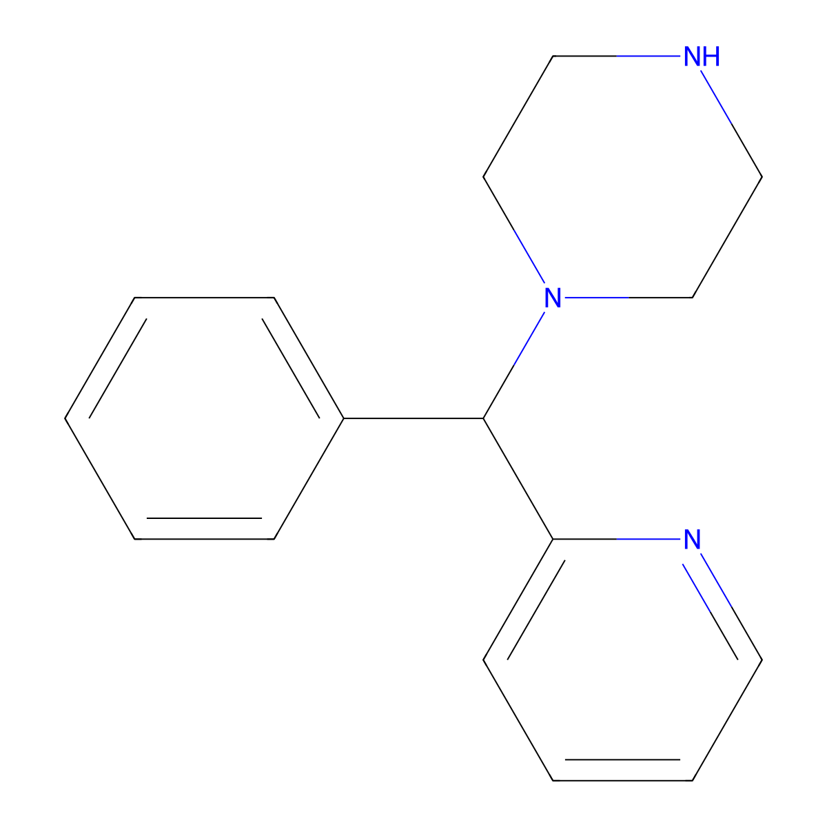 1-[Phenyl(pyridin-2-yl)methyl]piperazine molecular structure, CAS 113699-75-5