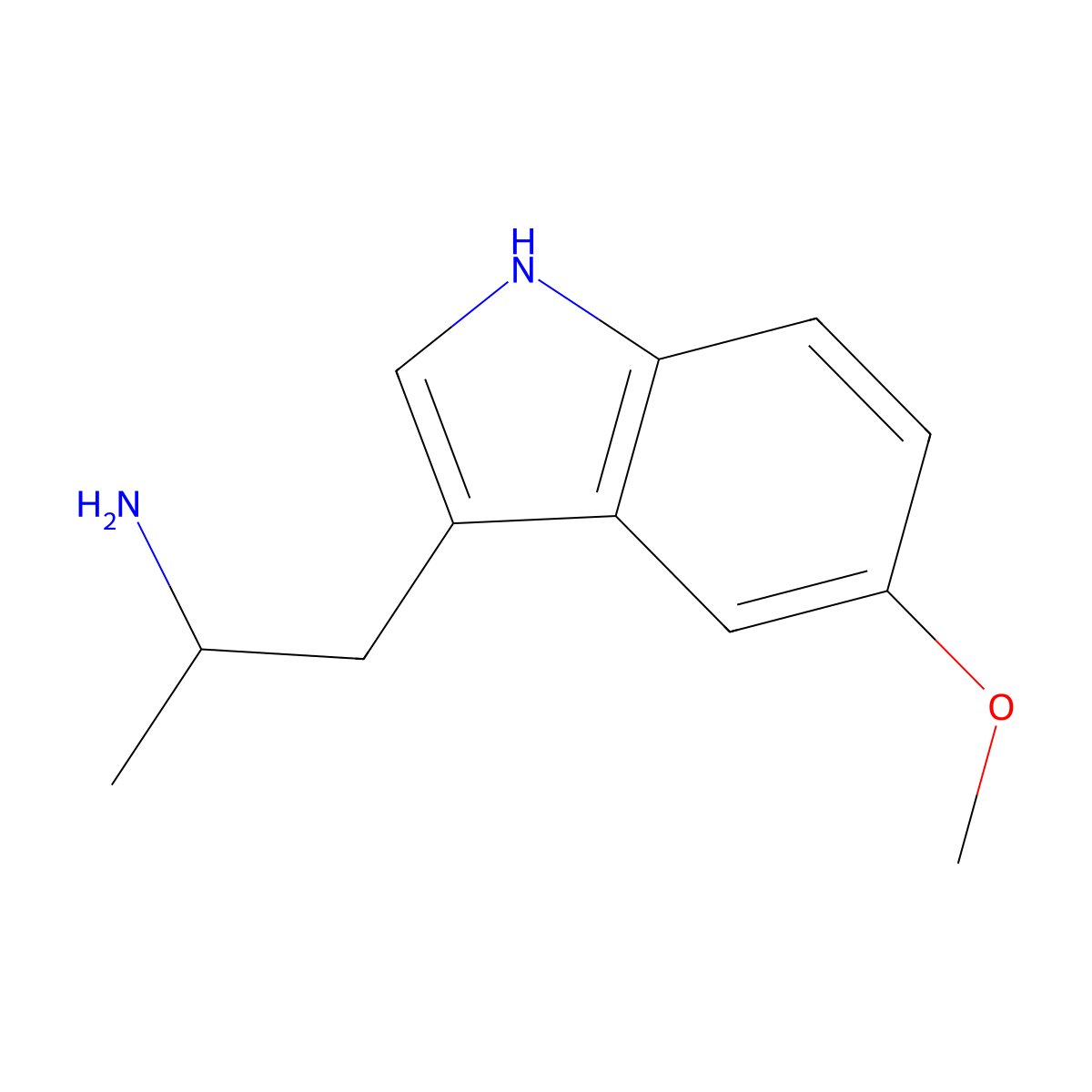 5-Methoxy-alpha-methyltryptamine molecular structure, CAS 1137-04-8