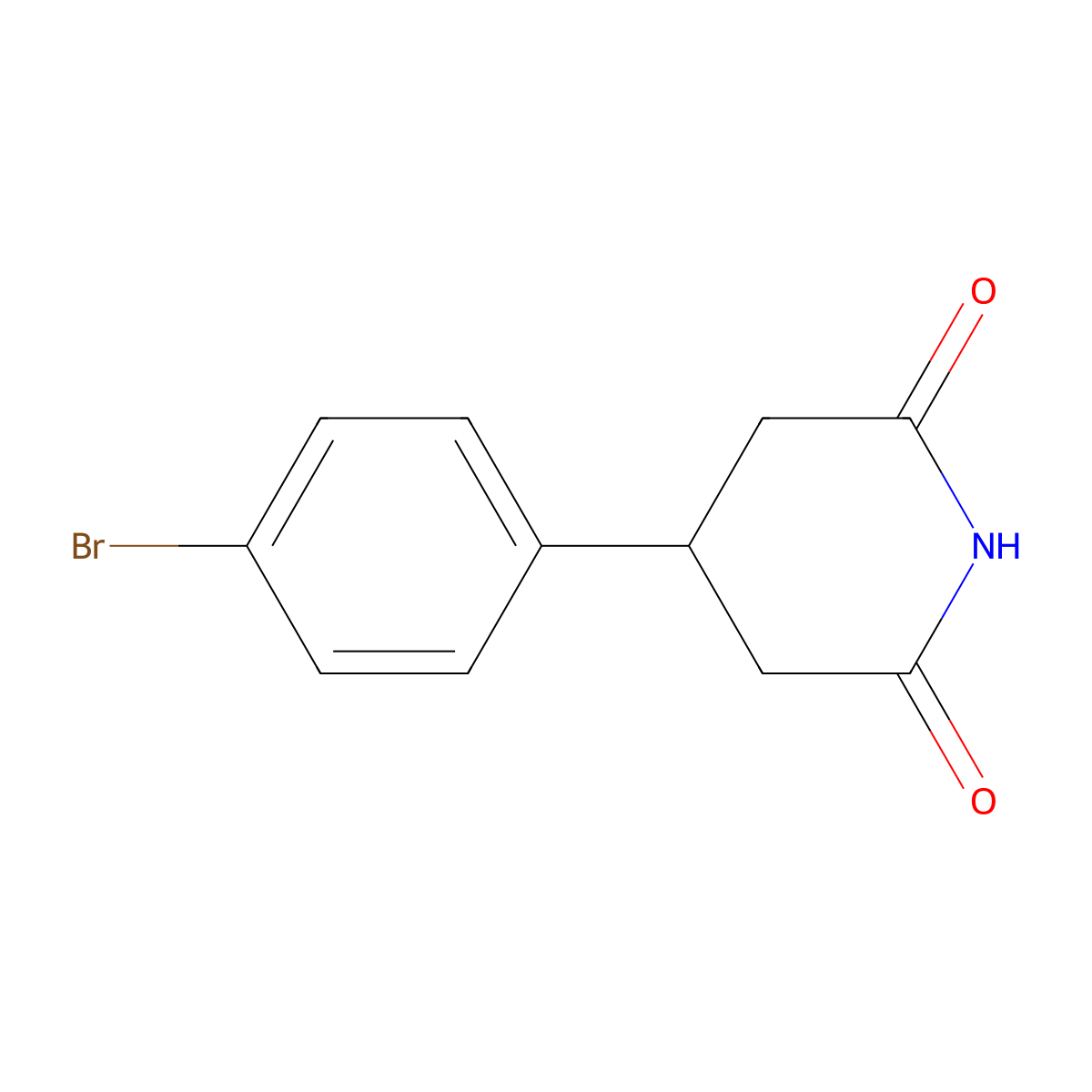 4-(4-Bromophenyl)piperidine-2,6-dione molecular structure, CAS 1137-60-6