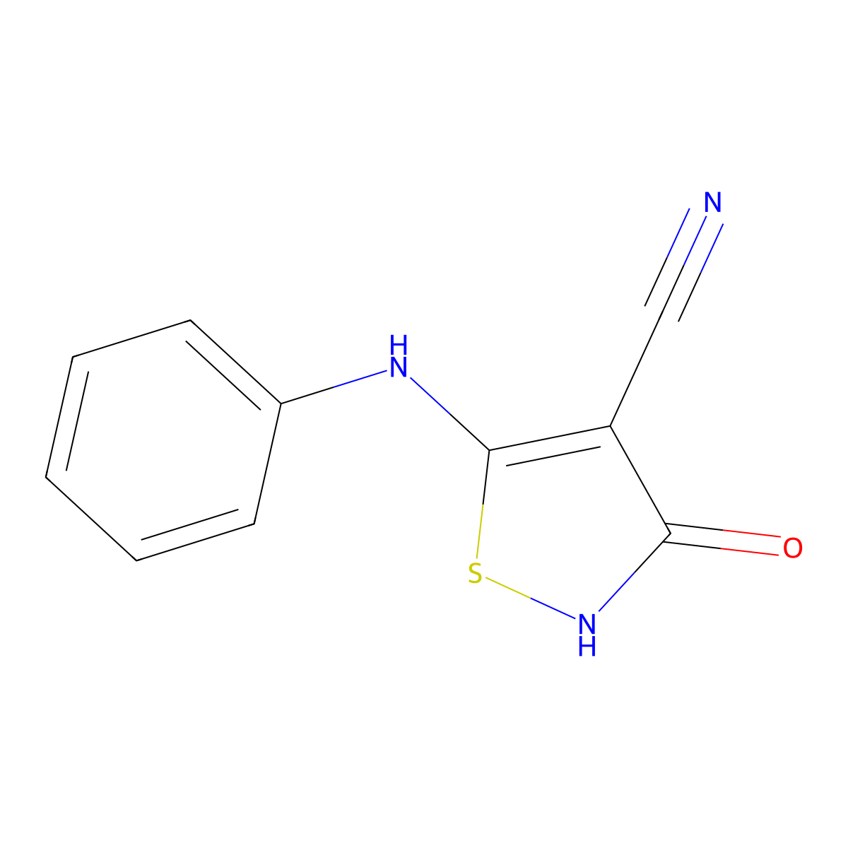 5-Phenylamino-4-cyano-3-hydroxy-isothiazole molecular structure, CAS 1137-65-1