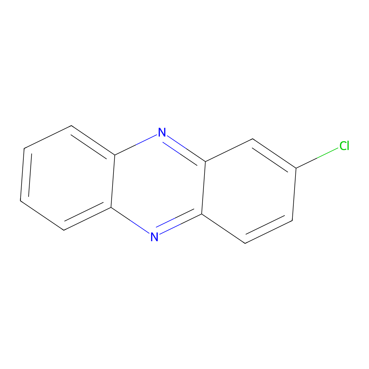 2-Chlorophenazine molecular structure, CAS 1137-69-5