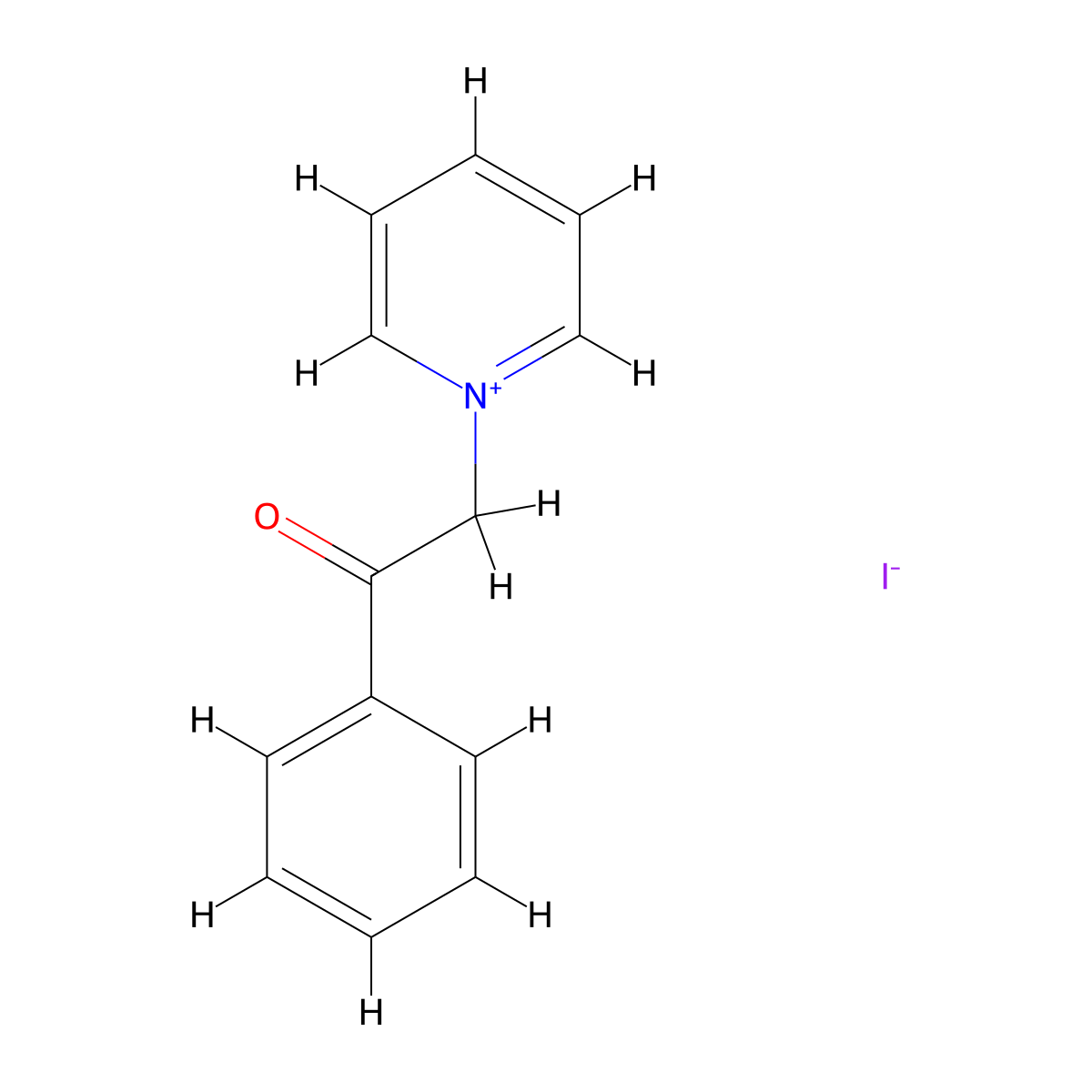1-(2-Oxo-2-phenylethyl)pyridin-1-ium iodide molecular structure, CAS 1137-94-6