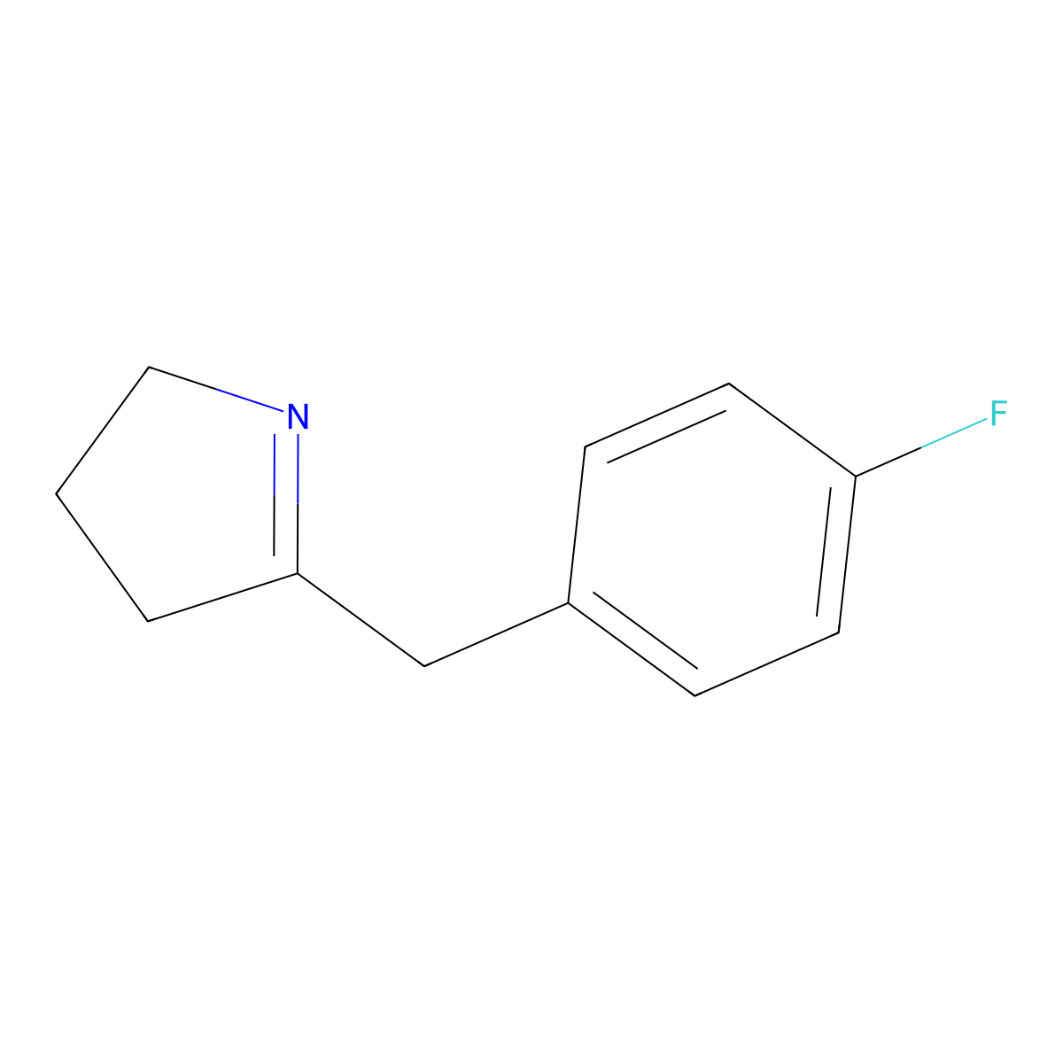 5-[(4-Fluorophenyl)methyl]-3,4-dihydro-2H-pyrrole molecular structure, CAS 113700-23-5