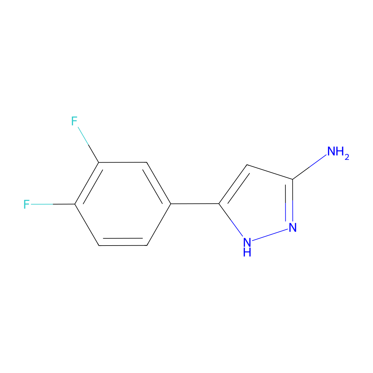 5-(3,4-difluorophenyl)-1H-pyrazol-3-amine molecular structure, CAS 1137011-71-2