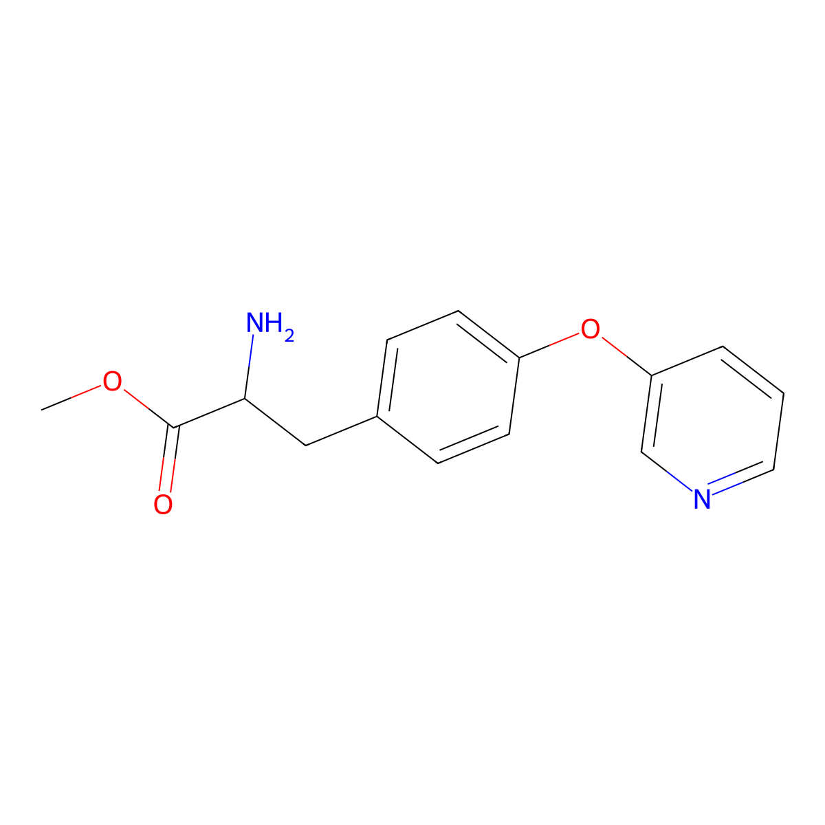(S)-Methyl 2-amino-3-(4-(pyridin-3-yloxy)phenyl)propanoate molecular structure, CAS 1137013-14-9