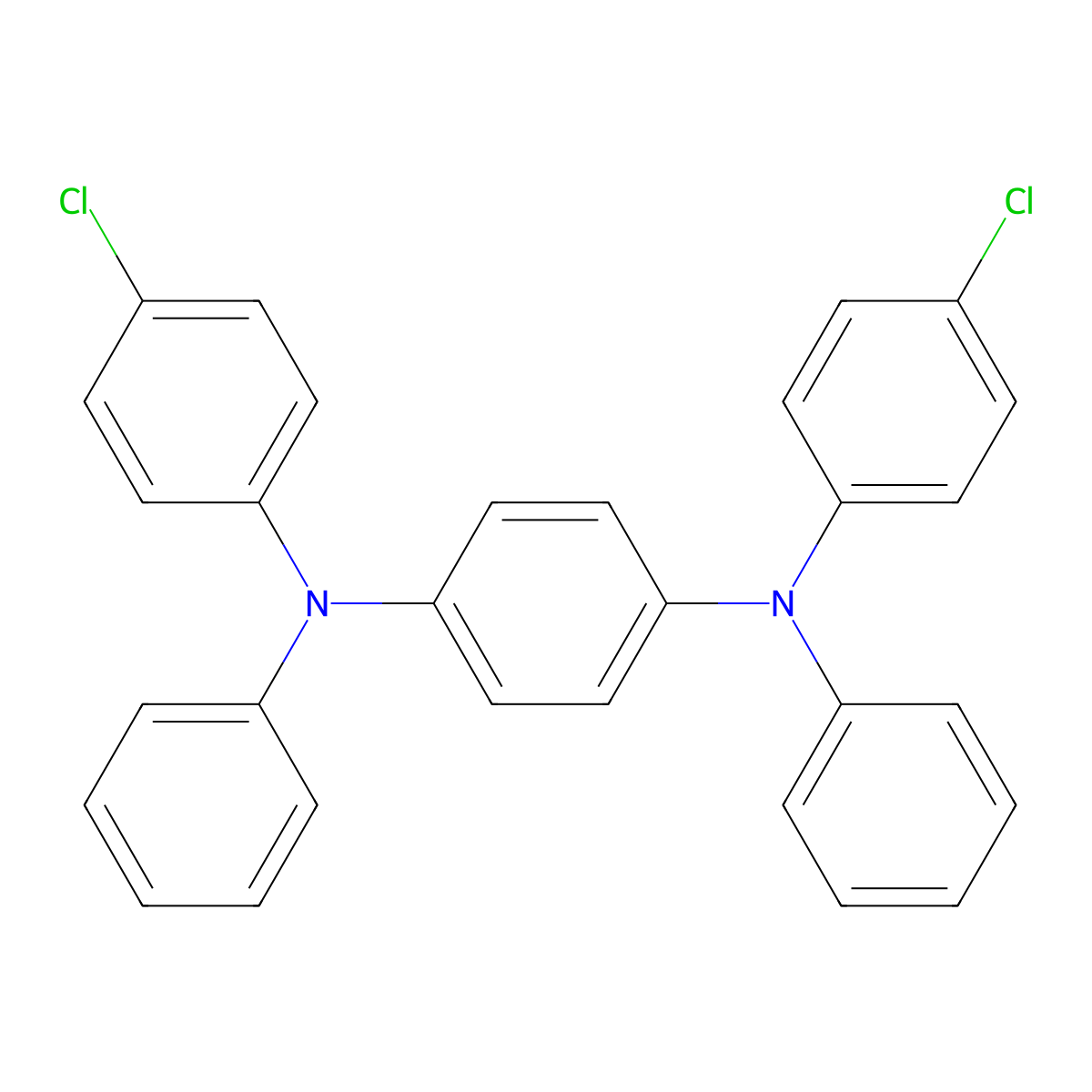 N,N'-Bis(4-chlorophenyl)-N,N'-diphenyl-1,4-phenylenediamine molecular structure, CAS 113703-66-5