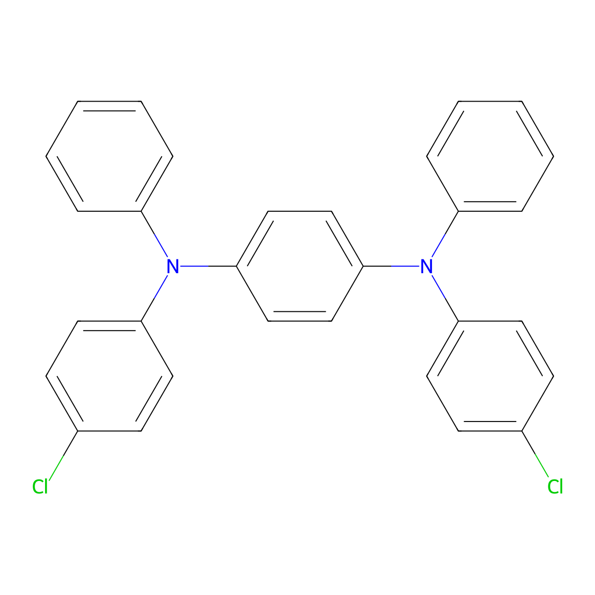 N,N'-Bis(4-chlorophenyl)-N,N'-diphenyl-1,4-phenylenediamine molecular structure, CAS 113703-66-5