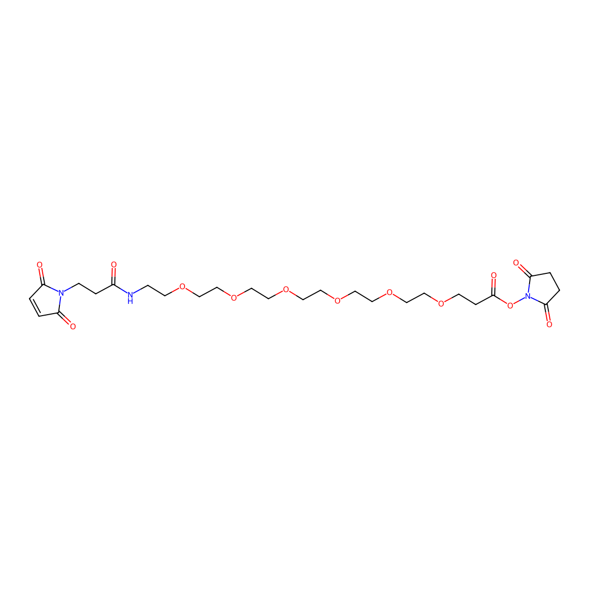 Mal-amido-PEG6-NHS molecular structure, CAS 1137109-21-7