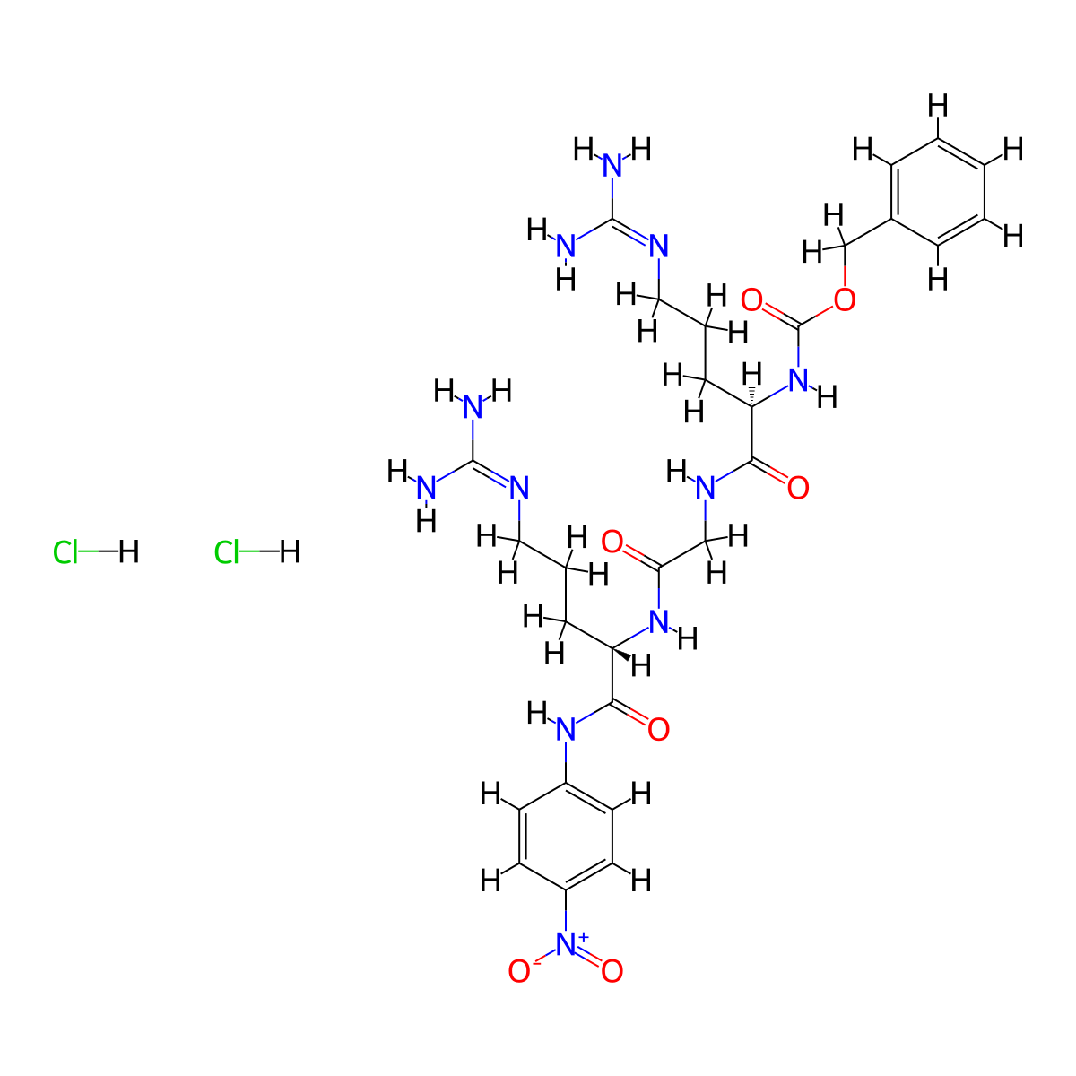 Z-D-Arg-Gly-Arg-pNA Dihydrochloride molecular structure, CAS 113711-77-6