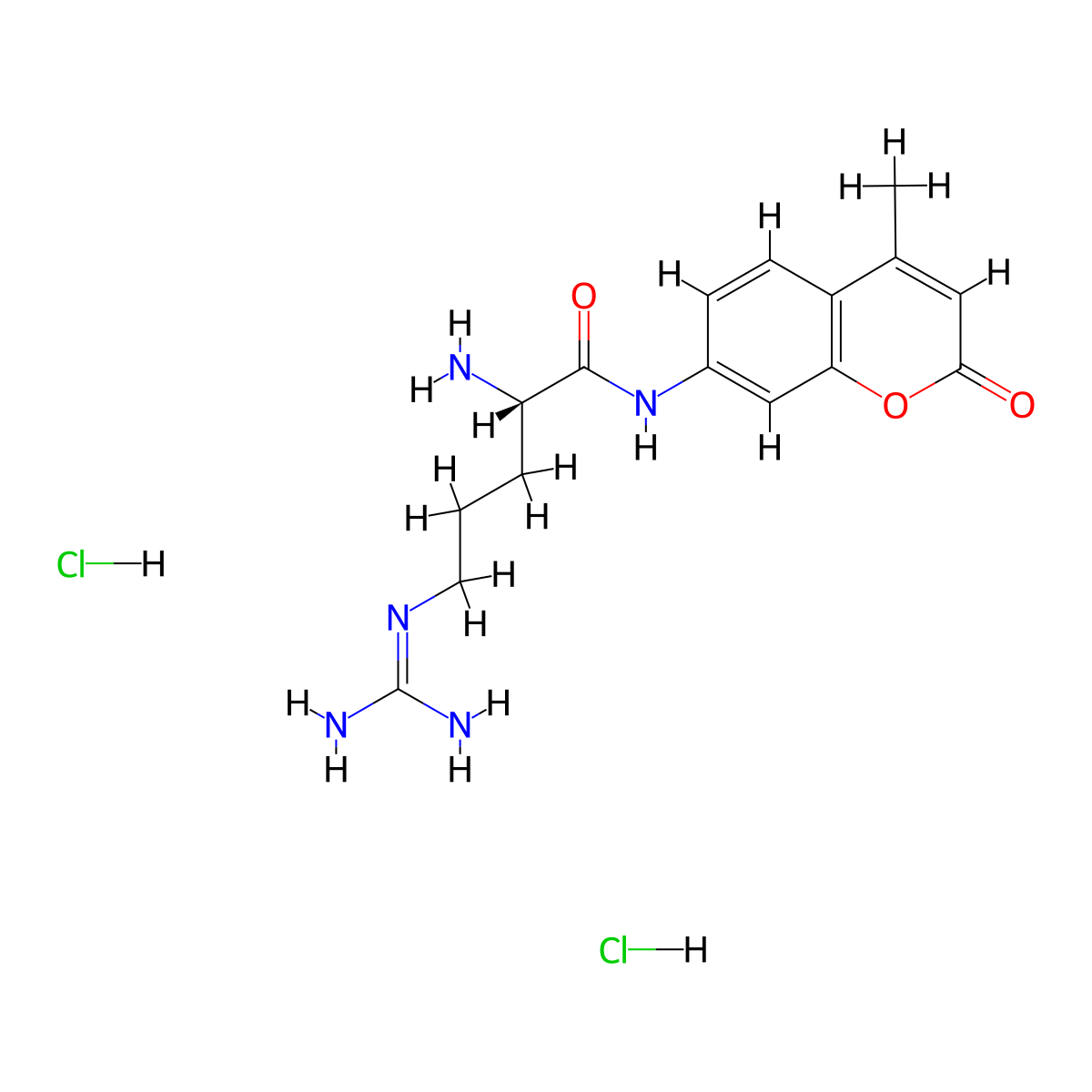 L-Arginine 7-amido-4-methylcoumarin dihydrochloride molecular structure, CAS 113712-08-6