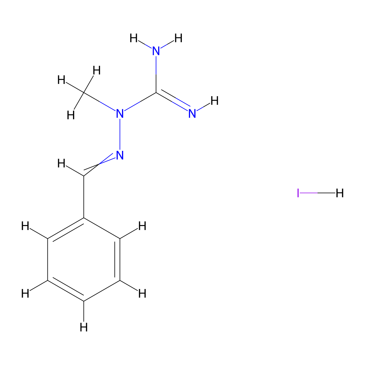 1-(Benzylideneamino)-1-methylguanidine;hydroiodide molecular structure, CAS 113712-70-2