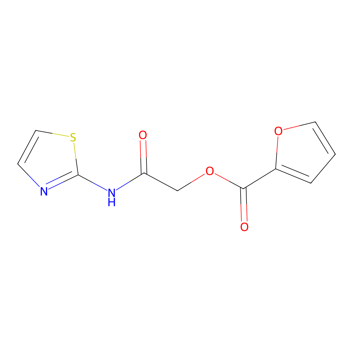 [(1,3-Thiazol-2-yl)carbamoyl]methyl furan-2-carboxylate molecular structure, CAS 1137128-64-3