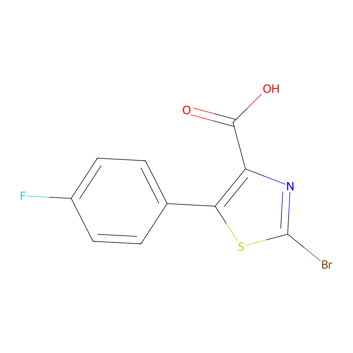 2-Bromo-5-(4-fluorophenyl)thiazole-4-carboxylic acid molecular structure, CAS 1137129-05-5