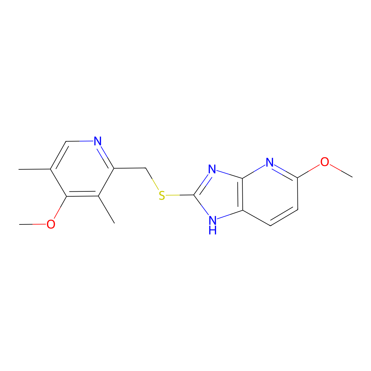 5-methoxy-2-[[(4-methoxy-3,5-dimethyl-2-pyridinyl)methyl]thio]-1H-imidazo[4,5b]pyridine molecular structure, CAS 113713-24-9