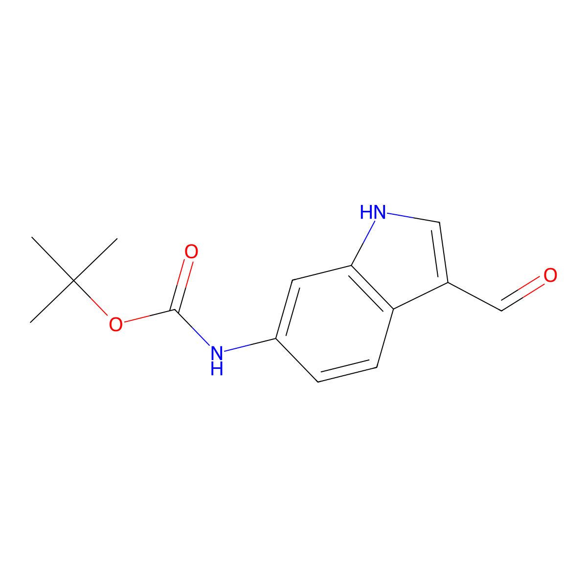 tert-Butyl (3-formyl-1H-indol-6-yl)carbamate molecular structure, CAS 1137138-58-9