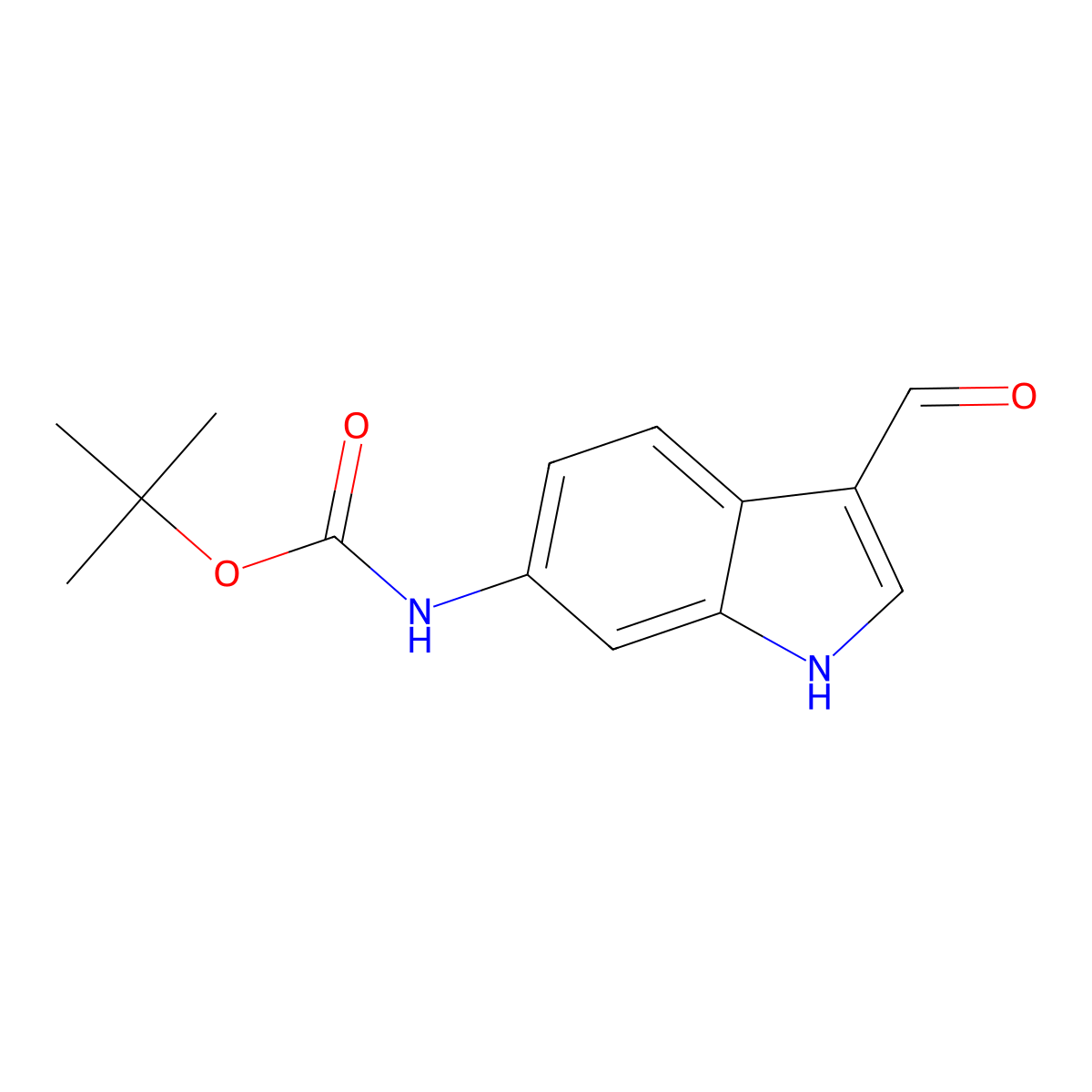 tert-Butyl (3-formyl-1H-indol-6-yl)carbamate molecular structure, CAS 1137138-58-9