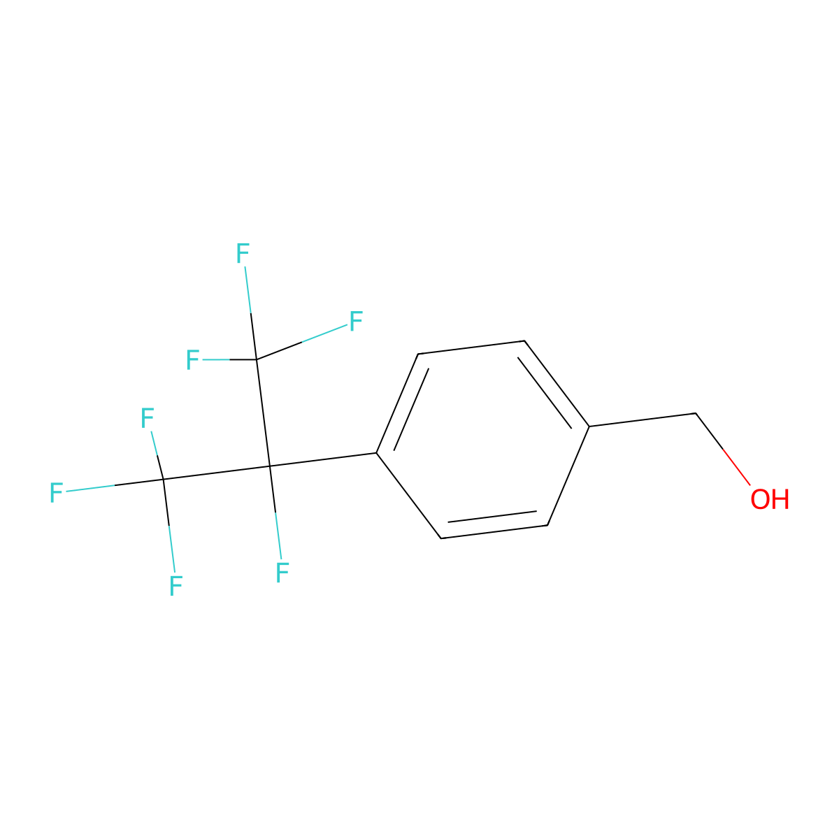 [4-(Heptafluoropropan-2-yl)phenyl]methanol molecular structure, CAS 1137162-24-3