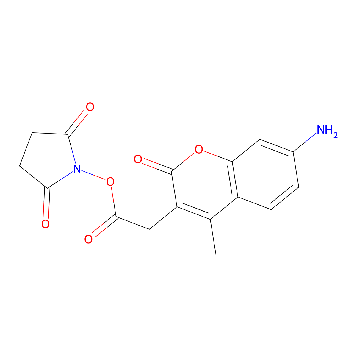7-Amino-4-methyl-3-coumarinacetic acid N-succinimidyl ester molecular structure, CAS 113721-87-2